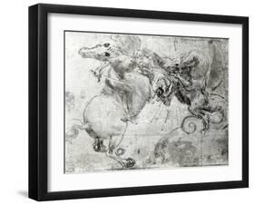 Battle between a Rider and a Dragon, c.1482-Leonardo da Vinci-Framed Giclee Print