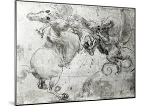 Battle between a Rider and a Dragon, c.1482-Leonardo da Vinci-Mounted Giclee Print