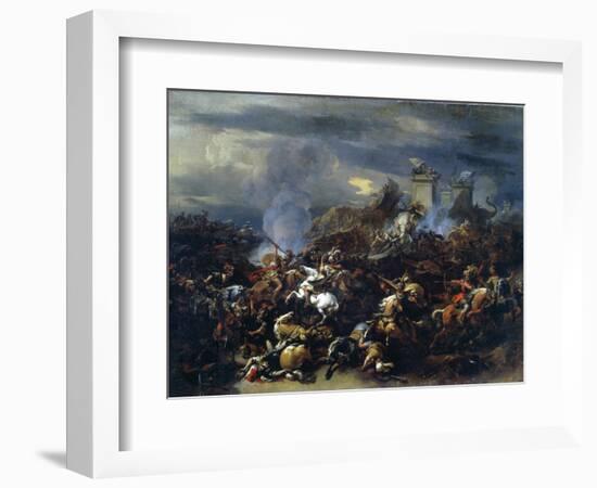 Battle Between Alexander and Porus, 326 BC-Nicolaes Berchem-Framed Giclee Print