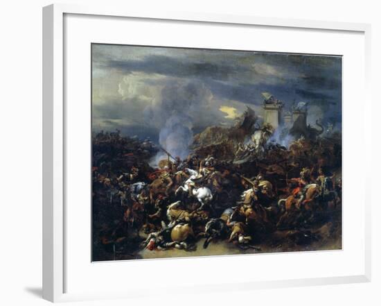 Battle Between Alexander and Porus, 326 BC-Nicolaes Berchem-Framed Giclee Print