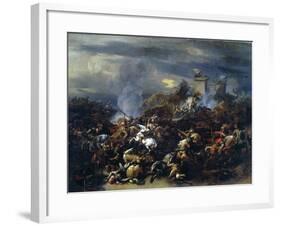 Battle Between Alexander and Porus, 326 BC-Nicolaes Berchem-Framed Giclee Print