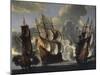 Battle Between British and French Ships in Mediterranean-null-Mounted Giclee Print