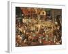 Battle Between Carnival, or Mardi Gras, and Lent-Pieter Bruegel the Elder-Framed Art Print