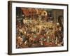 Battle Between Carnival, or Mardi Gras, and Lent-Pieter Bruegel the Elder-Framed Art Print