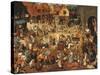 Battle Between Carnival, or Mardi Gras, and Lent-Pieter Bruegel the Elder-Stretched Canvas