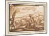 Battle Between Cavalry and Foot Soldiers (Pen and Ink with Brown Wash on Paper)-Jacques Courtois-Mounted Giclee Print