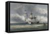 Battle Between French Pirate Ship L'Unite' and English Cutter Swan-null-Framed Stretched Canvas