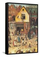 Battle between Lent and Carnival-Pieter Bruegel the Elder-Framed Stretched Canvas