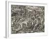 Battle Between Margageaz and Tabajares Tribes, Engraving from Universal Cosmology-Andre Thevet-Framed Giclee Print