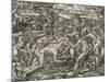 Battle Between Margageaz and Tabajares Tribes, Engraving from Universal Cosmology-Andre Thevet-Mounted Giclee Print