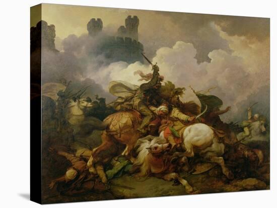 Battle Between Richard I Lionheart (1157-99) and Saladin (1137-93) in Palestine-Philip James De Loutherbourg-Stretched Canvas