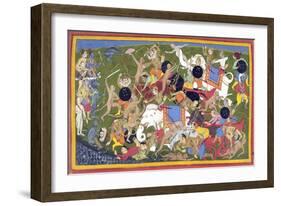 Battle Between the Armies of Rama and the King of Lanka-null-Framed Giclee Print