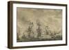 Battle Between the Dutch and Swedish Fleets, in the Sound-Willem van de Velde-Framed Art Print