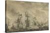 Battle Between the Dutch and Swedish Fleets, in the Sound-Willem van de Velde-Stretched Canvas