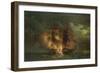 Battle Between the French Frigate Arethuse and the English Frigate Amelia Islands of Loz, 1813-Louis Philippe Crepin-Framed Giclee Print