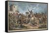 Battle Between the Georgians and Mountain Tribes-Alexander Osipovich Orlowski-Framed Stretched Canvas