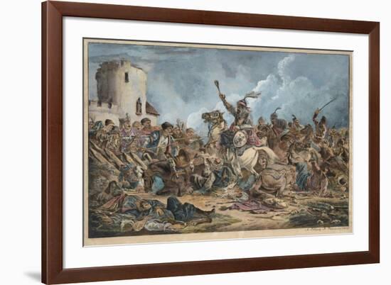 Battle Between the Georgians and Mountain Tribes-Alexander Osipovich Orlowski-Framed Giclee Print