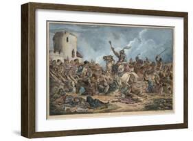 Battle Between the Georgians and Mountain Tribes-Alexander Osipovich Orlowski-Framed Giclee Print