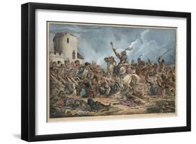 Battle Between the Georgians and Mountain Tribes-Alexander Osipovich Orlowski-Framed Giclee Print