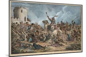 Battle Between the Georgians and Mountain Tribes-Alexander Osipovich Orlowski-Mounted Giclee Print