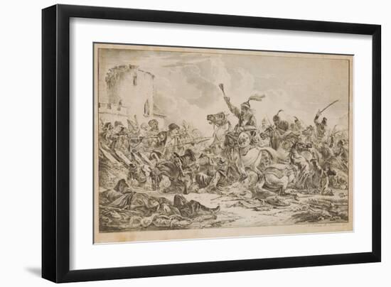 Battle Between the Georgians and the Mountain Tribes, 1826-Alexander Orlowski-Framed Giclee Print