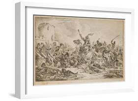 Battle Between the Georgians and the Mountain Tribes, 1826-Alexander Orlowski-Framed Giclee Print