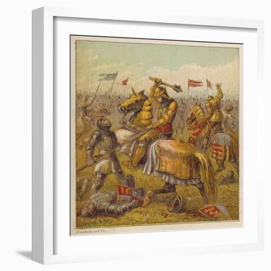Battle Between the Houses of York and Lancaster During the War of the Roses-Joseph Kronheim-Framed Art Print