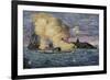 Battle Between the Monitor and the Merrimac, Hampton Roads, 1862-null-Framed Giclee Print