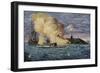 Battle Between the Monitor and the Merrimac, Hampton Roads, 1862-null-Framed Giclee Print