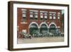 Battle Creek, Michigan - Fire Station No 1 with Firetrucks and Firefighters-Lantern Press-Framed Art Print