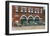 Battle Creek, Michigan - Fire Station No 1 with Firetrucks and Firefighters-Lantern Press-Framed Art Print