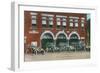 Battle Creek, Michigan - Fire Station No 1 with Firetrucks and Firefighters-Lantern Press-Framed Art Print