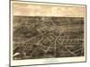 Battle Creek, Michigan - Panoramic Map-Lantern Press-Mounted Art Print