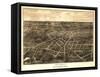 Battle Creek, Michigan - Panoramic Map-Lantern Press-Framed Stretched Canvas