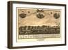 Battle Creek, Michigan - Panoramic Map-Lantern Press-Framed Art Print