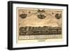 Battle Creek, Michigan - Panoramic Map-Lantern Press-Framed Art Print