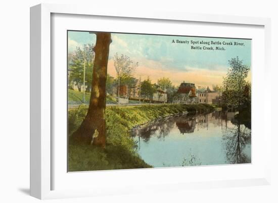 Battle Creek River, Battle Creek, Michigan-null-Framed Art Print