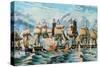 Battle Fleet-Currier & Ives-Stretched Canvas