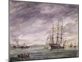 Battle for Ownership of Malvinas with Frigate Heroina, November 6, 1820-null-Mounted Giclee Print