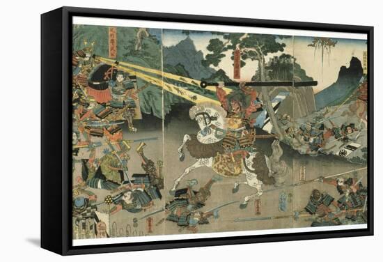 Battle, from the Series '47 Faithful Samurai, 1850-1880-Utagawa Yoshitora-Framed Stretched Canvas