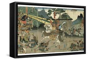 Battle, from the Series '47 Faithful Samurai, 1850-1880-Utagawa Yoshitora-Framed Stretched Canvas