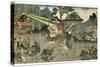 Battle, from the Series '47 Faithful Samurai, 1850-1880-Utagawa Yoshitora-Stretched Canvas