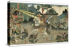 Battle, from the Series '47 Faithful Samurai, 1850-1880-Utagawa Yoshitora-Stretched Canvas