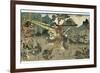 Battle, from the Series '47 Faithful Samurai, 1850-1880-Utagawa Yoshitora-Framed Giclee Print