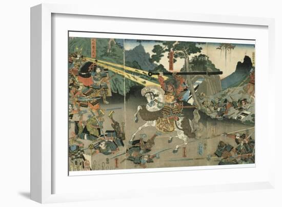 Battle, from the Series '47 Faithful Samurai, 1850-1880-Utagawa Yoshitora-Framed Giclee Print