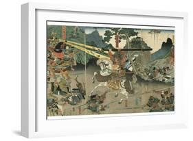 Battle, from the Series '47 Faithful Samurai, 1850-1880-Utagawa Yoshitora-Framed Giclee Print