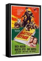 Battle Hymn, Bottom from Left: Rock Hudson, Martha Hyer, 1957-null-Framed Stretched Canvas