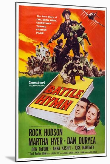 Battle Hymn, Bottom from Left: Rock Hudson, Martha Hyer, 1957-null-Mounted Art Print