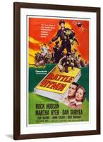 Battle Hymn, Bottom from Left: Rock Hudson, Martha Hyer, 1957-null-Framed Art Print