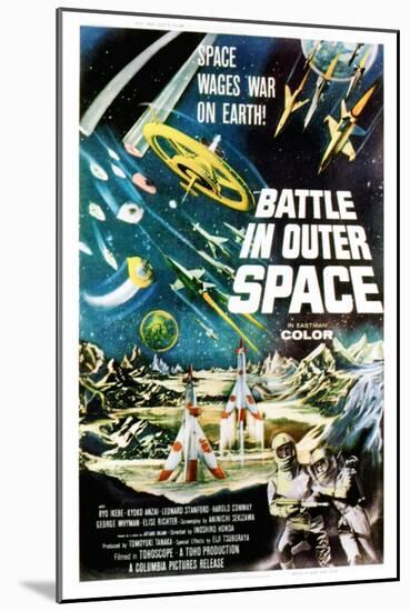 Battle In Outer Space, (AKA Uchu Daisenso), 1959-null-Mounted Art Print